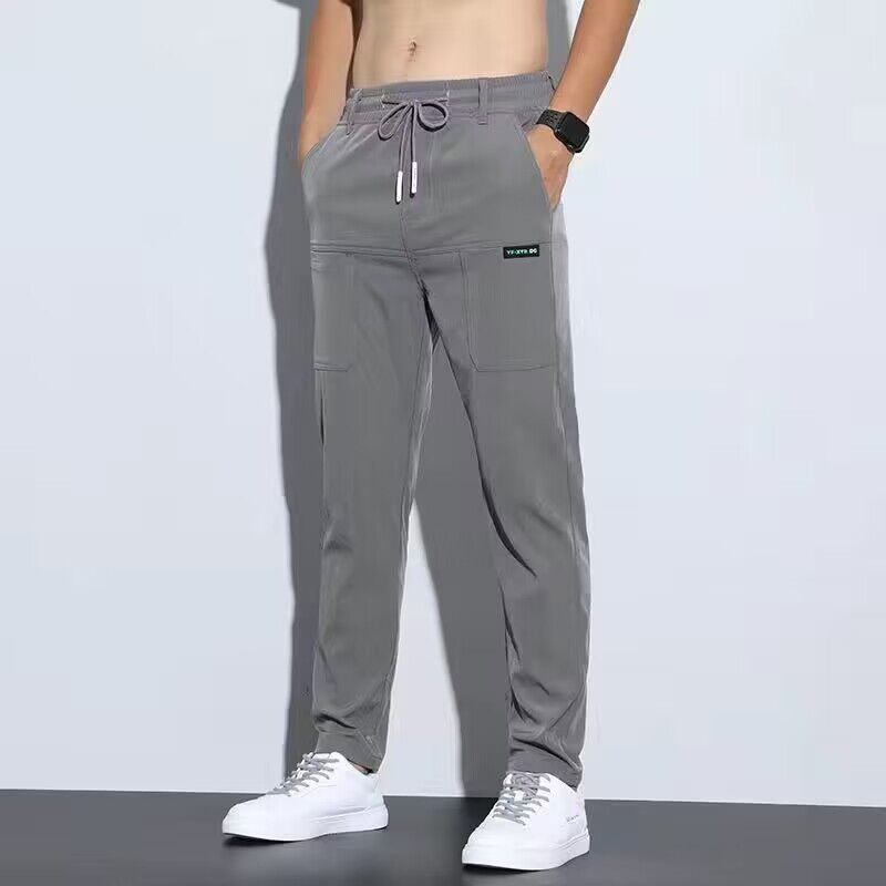 Thin ice silk pants for men, business men, casual pants.