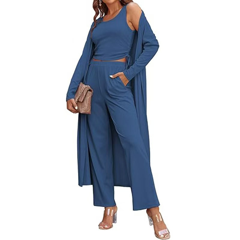 Women's 3 Piece Casual Knit Cardigan Set.