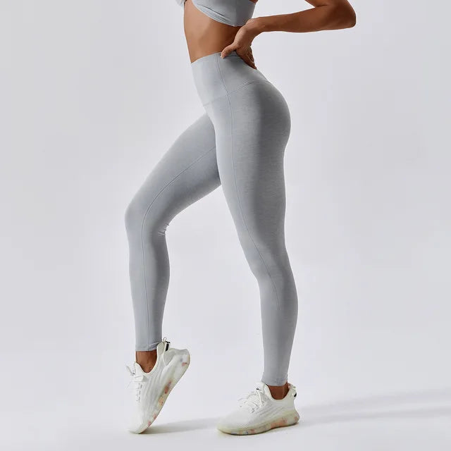 Yoga Pants Women's High Waist Tight Quick Dry Nude Feeling Fitness Pants Show Thin Buttock Lifting Running Sports Leggings