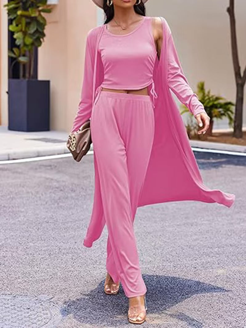 Women's 3 Piece Casual Knit Cardigan Set.