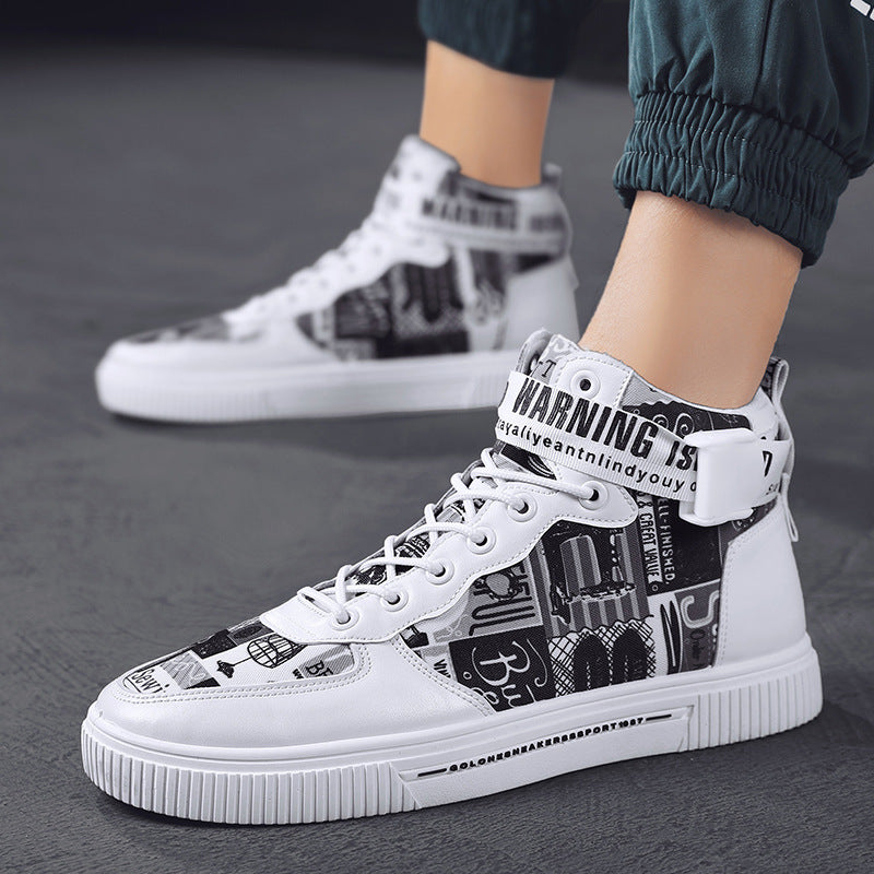 Men's trendy shoes, new high top shoes for teenagers