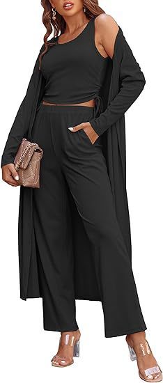 Women's 3 Piece Casual Knit Cardigan Set.