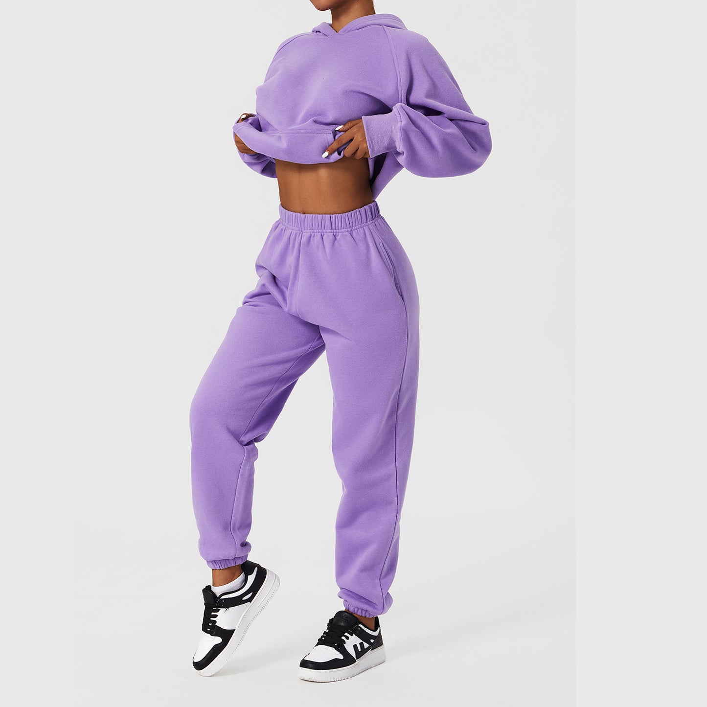 Women's Hooded Loose Sport Casual Sweater Set .