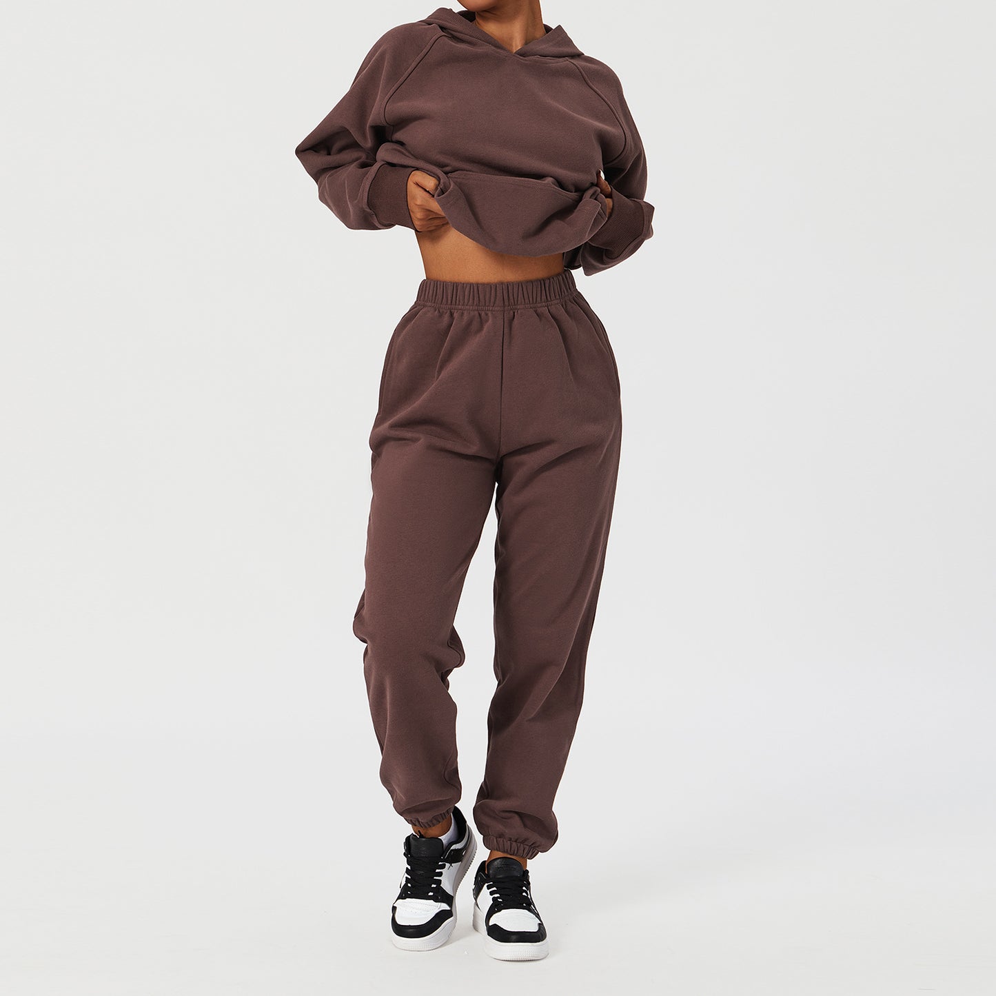 Women's Hooded Loose Sport Casual Sweater Set .