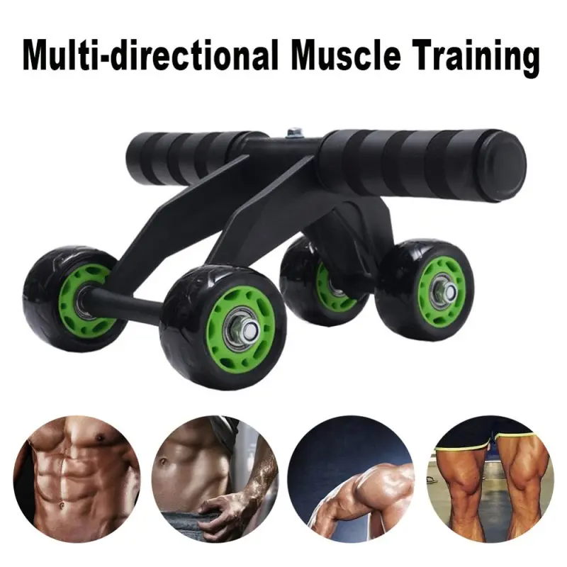 New Design Foldable Abs Plastic Abdominal 4 Wheel Exercise Wheel