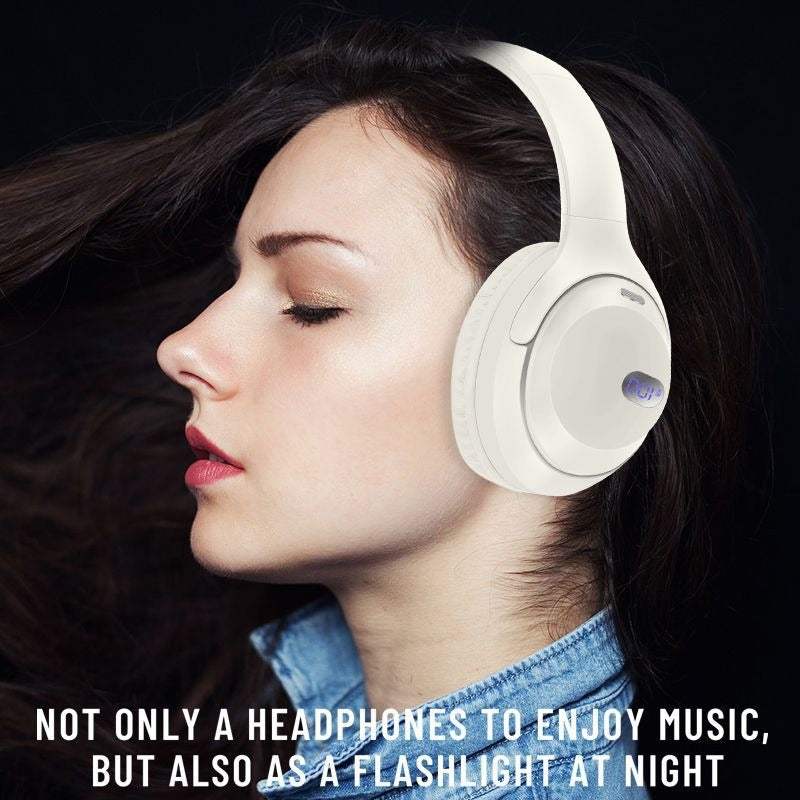 Bluetooth headset with battery display long battery life & foldable design