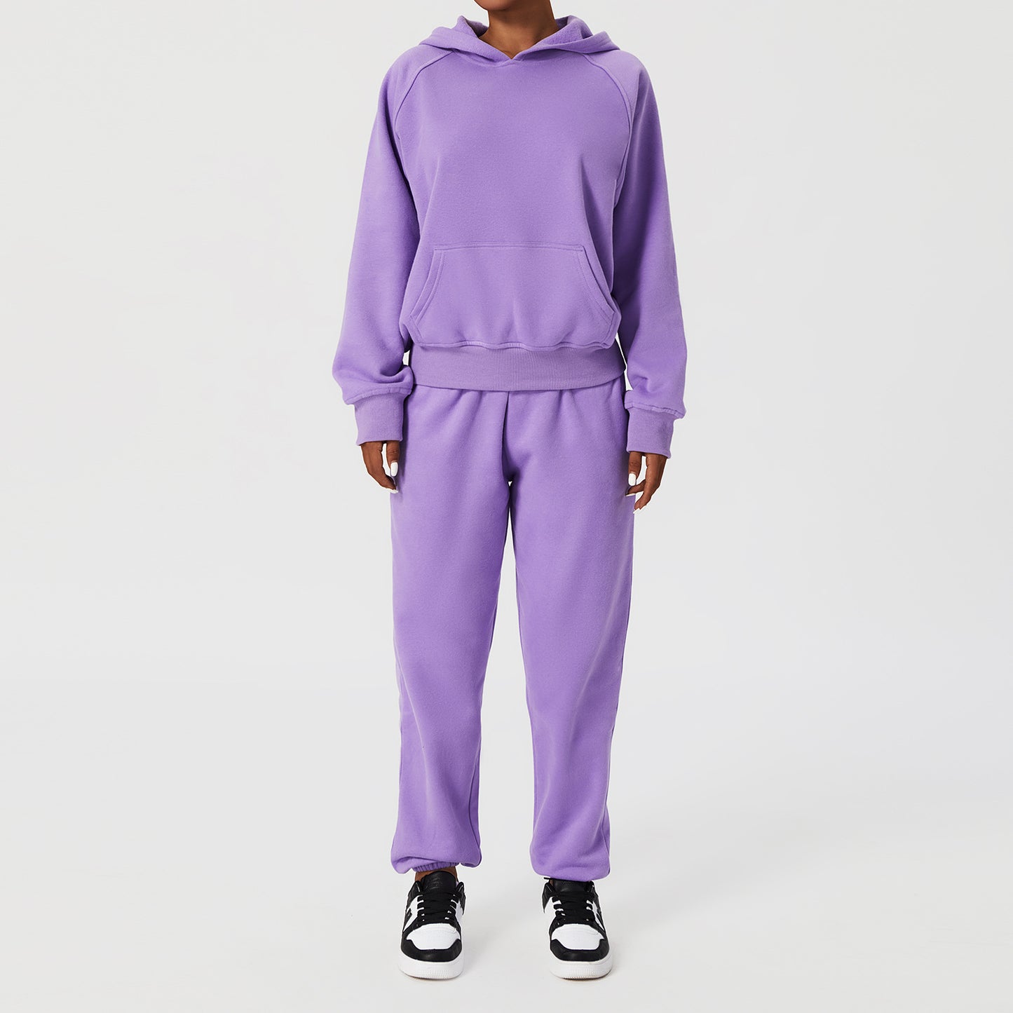 Women's Hooded Loose Sport Casual Sweater Set .