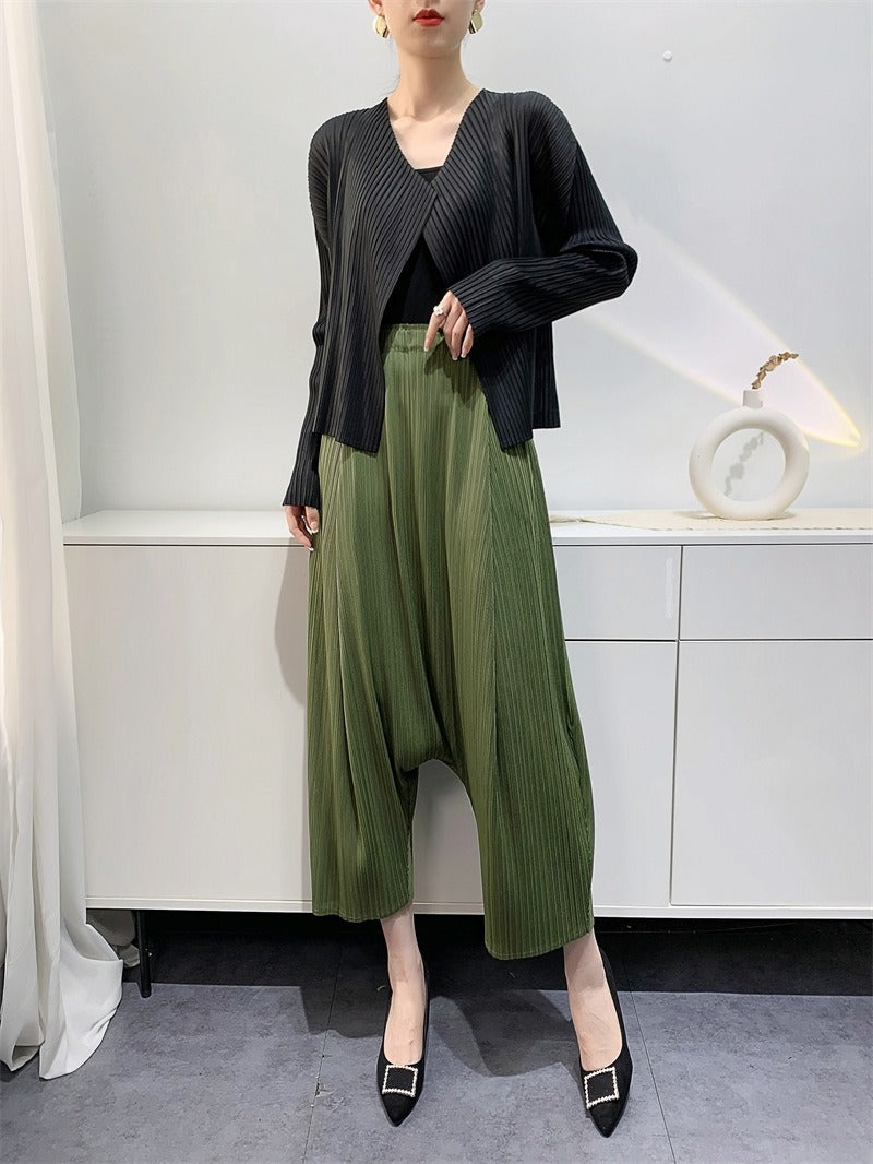 Women’s Wrinkled Harem Suspender Pants
