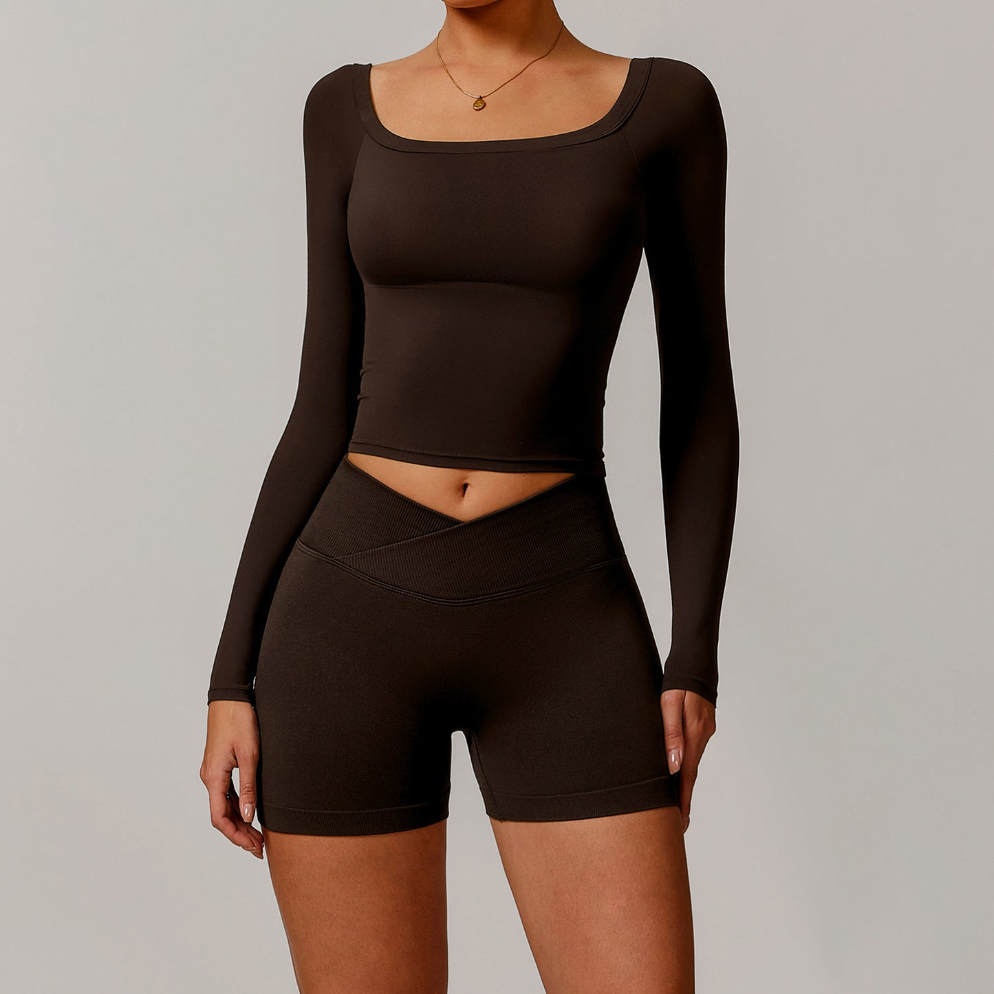 Women’s Off-Shoulder Long Sleeve Yoga Dress – Stylish & Sporty Fit