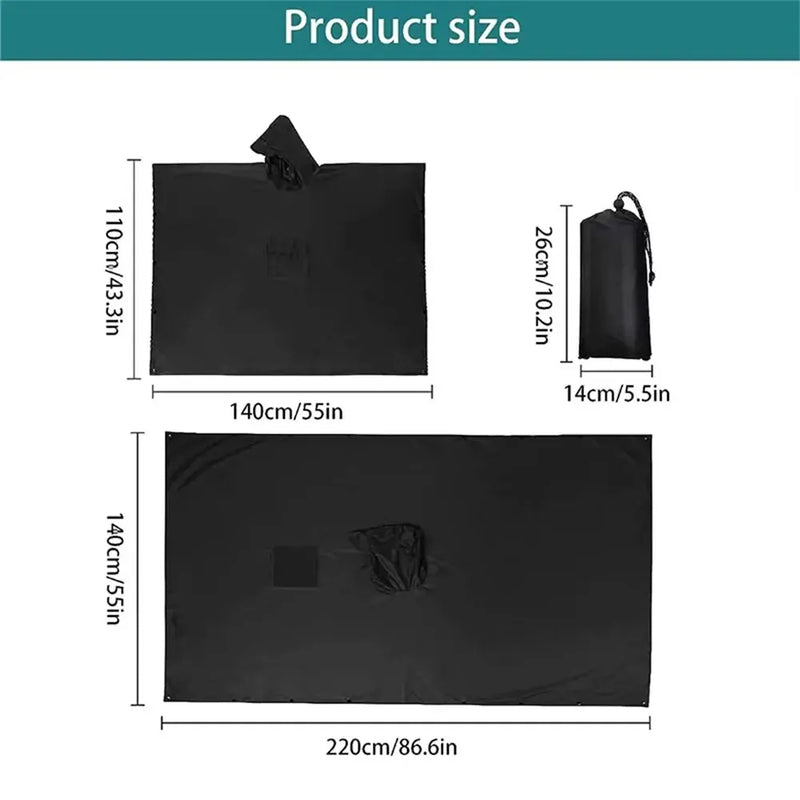 3 In 1 Outdoor Hooded Sleeve Waterproof Rain Poncho
