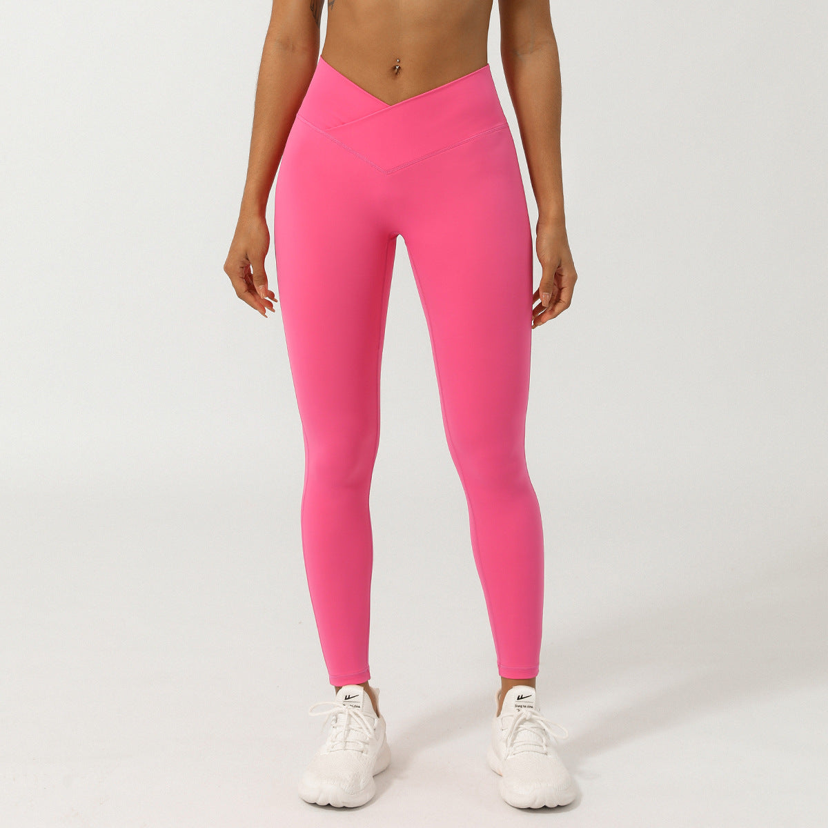 V-Waist Yoga Pants – High-Waist Peach Lift Leggings for Workout & Fitness