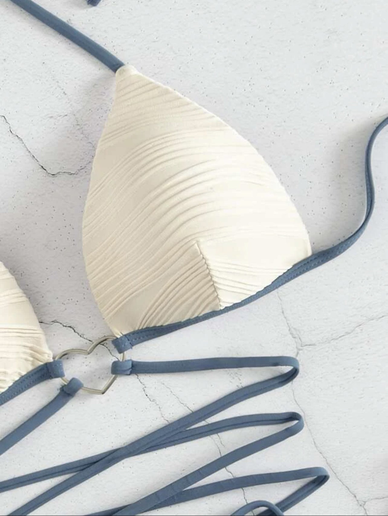 Sexy Hard Cup Bikini – Heart Detail & Adjustable Drawstring Straps