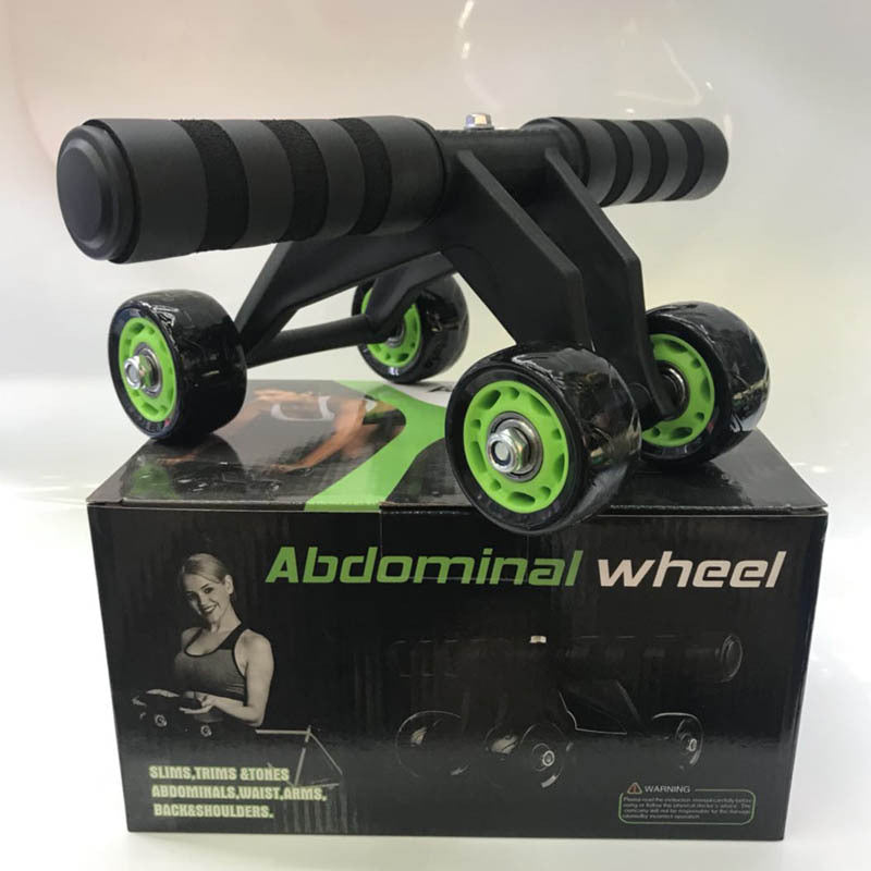 New Design Foldable Abs Plastic Abdominal 4 Wheel Exercise Wheel