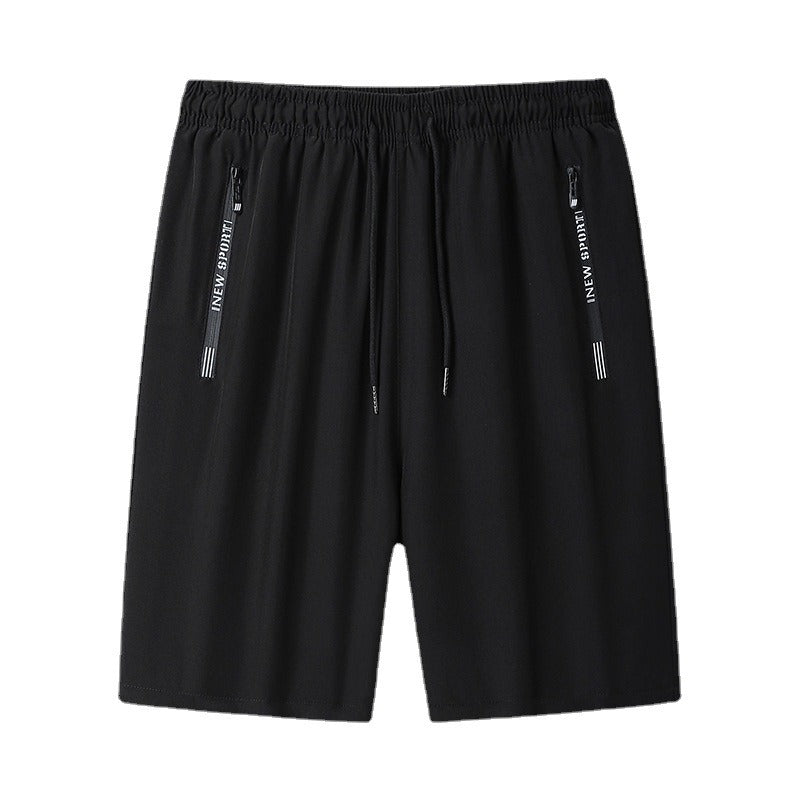 Shorts Mens New Quarter Pants Mens Solid Color Straight Tube
