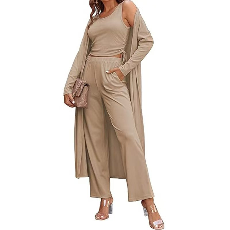 Women's 3 Piece Casual Knit Cardigan Set.