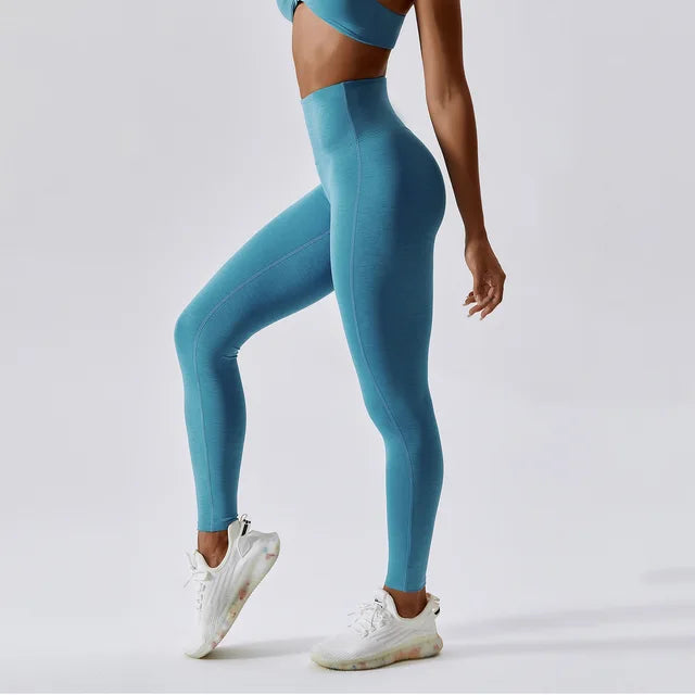 Yoga Pants Women's High Waist Tight Quick Dry Nude Feeling Fitness Pants Show Thin Buttock Lifting Running Sports Leggings
