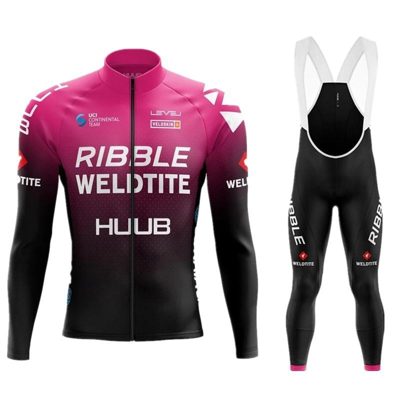 Spring & Autumn New HUUB Team Version Of The Long Sleeved Cycling Suit Suit Quick Dry Breathable Straps Bicycle Clothing