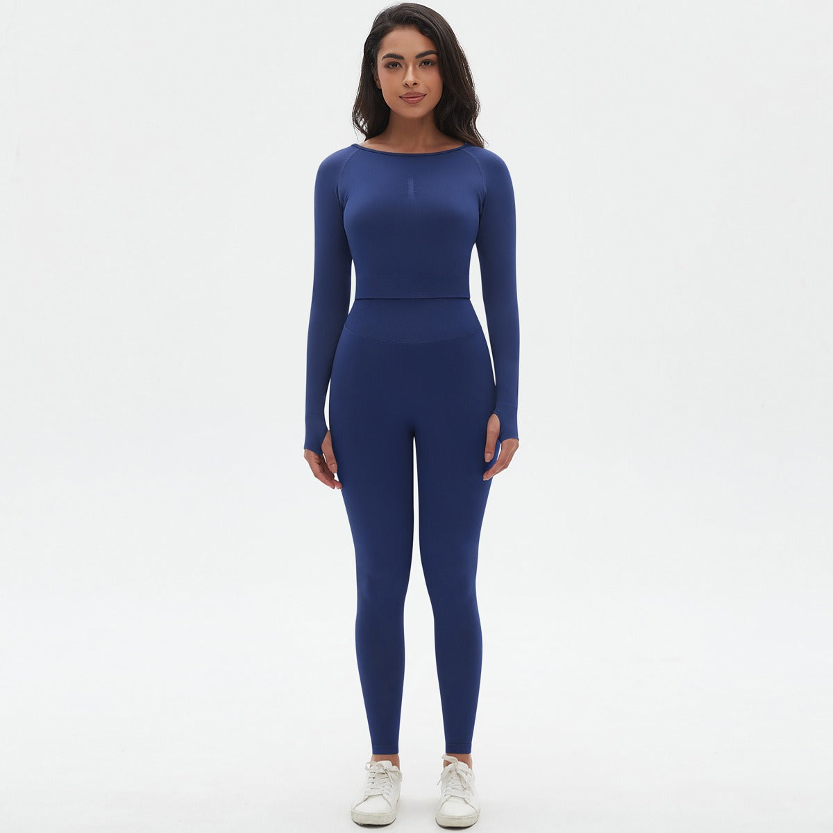 Seamless Knitted Solid Color Tight High Elasticity Yoga Suit Set
