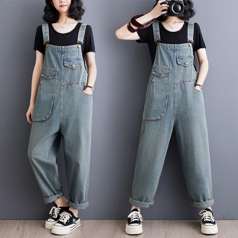 Spring Summer Vintage Jeans Jumpsuits Women