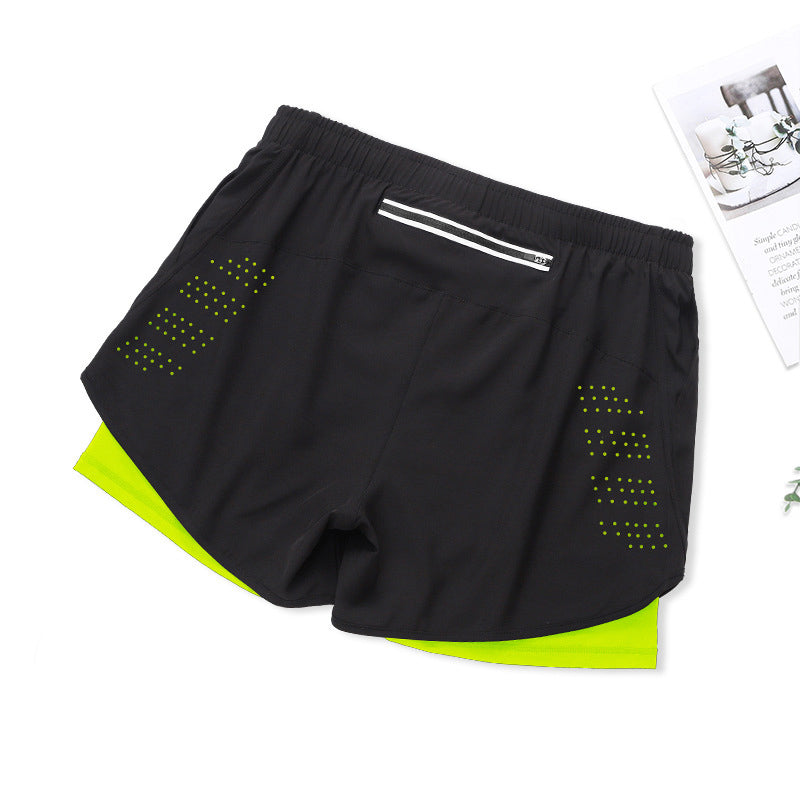 Fake Two Piece Double Layer Sports Shorts