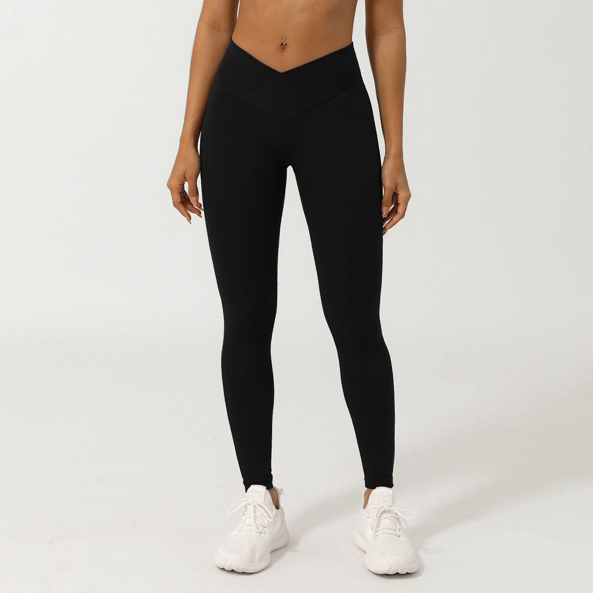 V-Waist Yoga Pants – High-Waist Peach Lift Leggings for Workout & Fitness