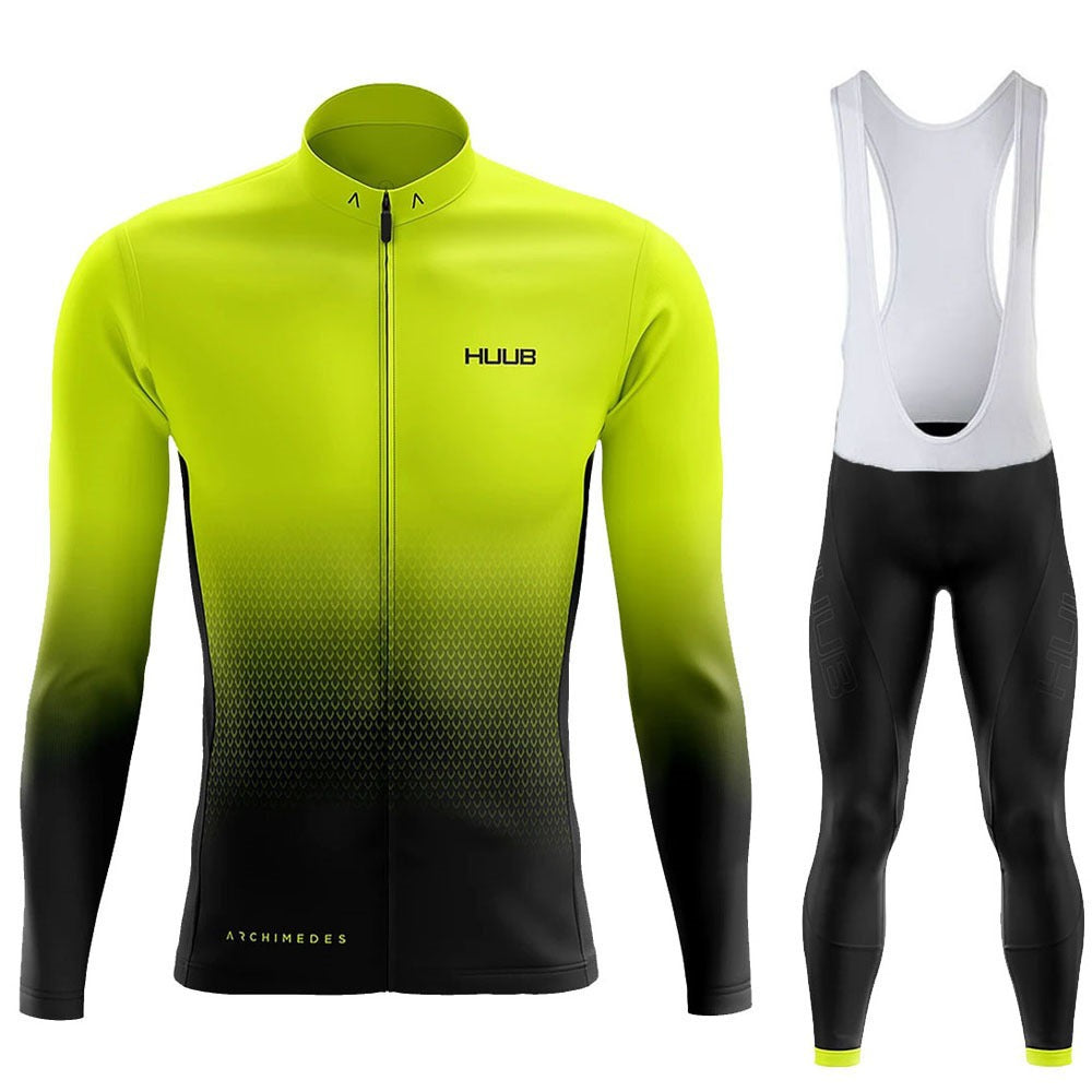 Spring & Autumn New HUUB Team Version Of The Long Sleeved Cycling Suit Suit Quick Dry Breathable Straps Bicycle Clothing