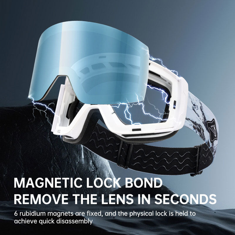 Magnetic ski goggles for men and women