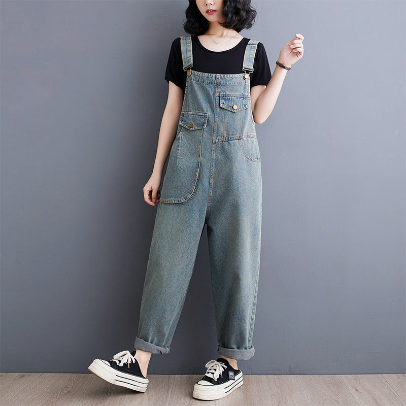 Spring Summer Vintage Jeans Jumpsuits Women