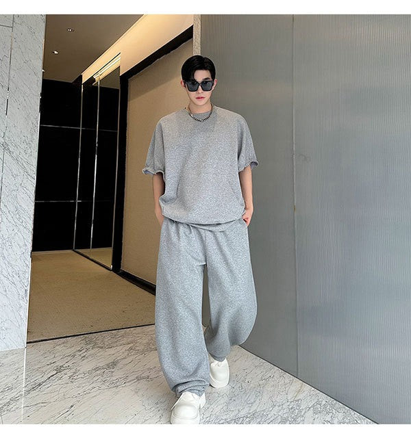 Adjustable short long sleeved sweatshirt set with fashionable design for both men and women