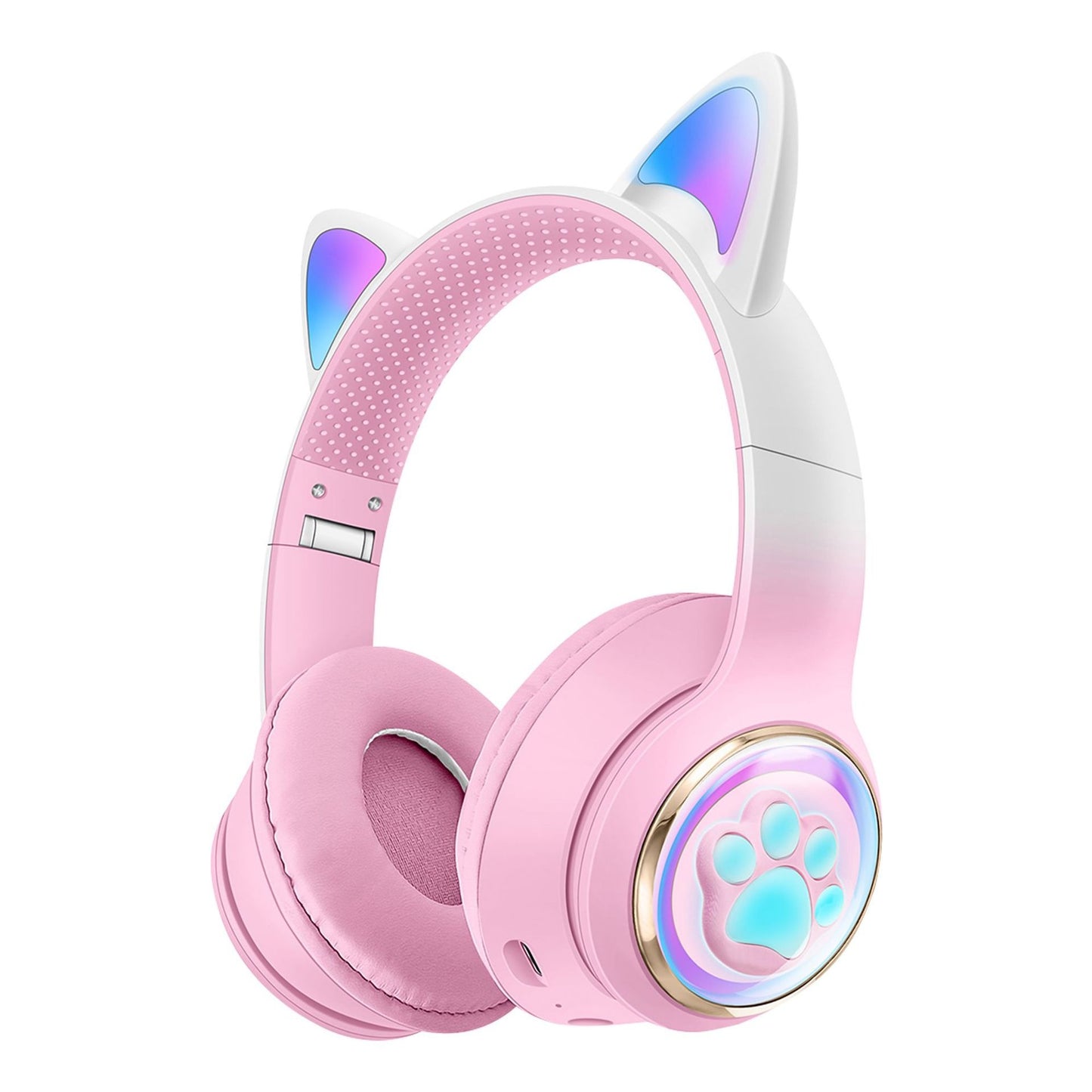 Luminous Cat Ears Head Mounted Bluetooth Earphones Heavy Bass