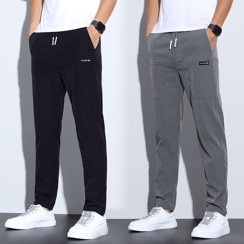 Thin ice silk pants for men, business men, casual pants.