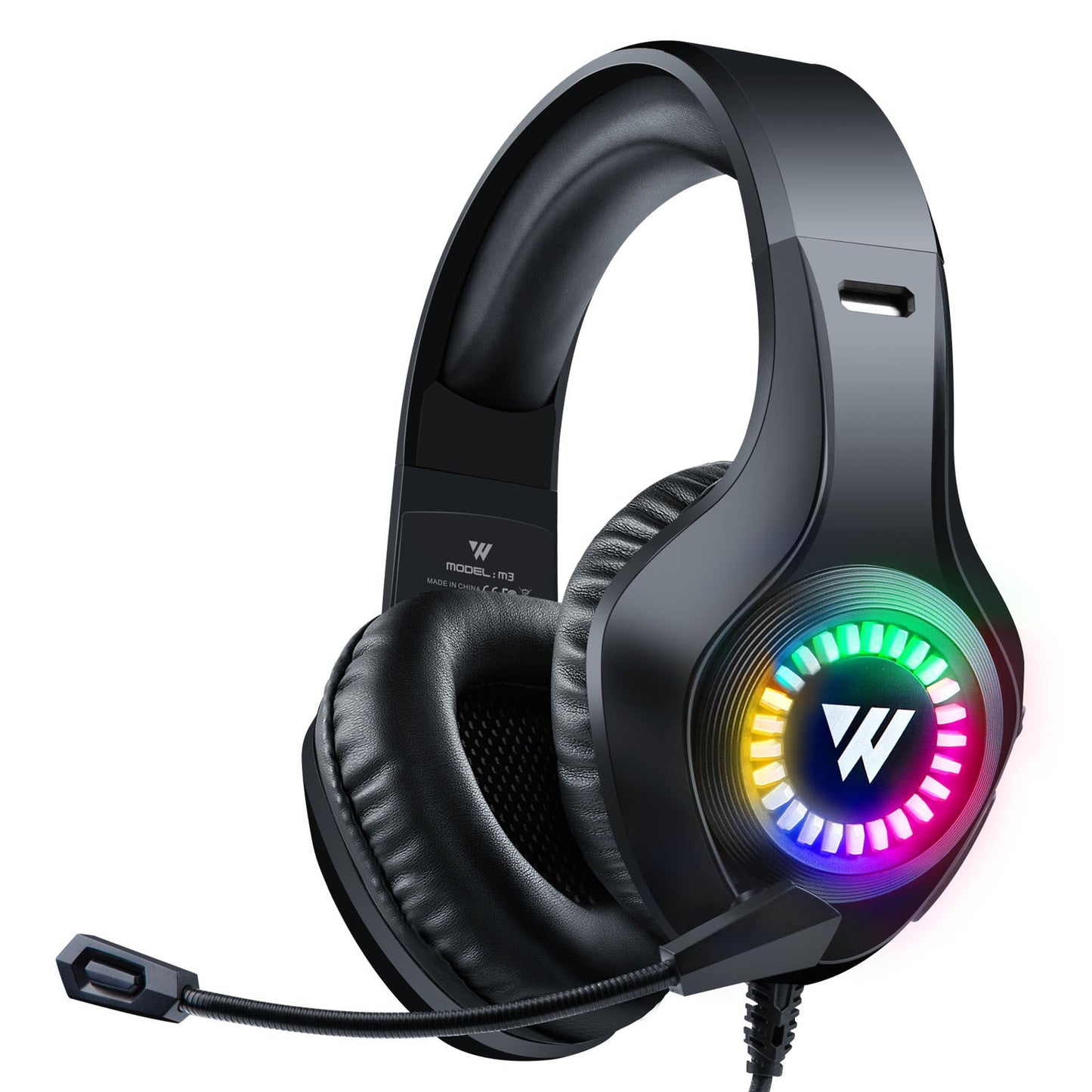 Head mounted gaming headphones wired e-sports