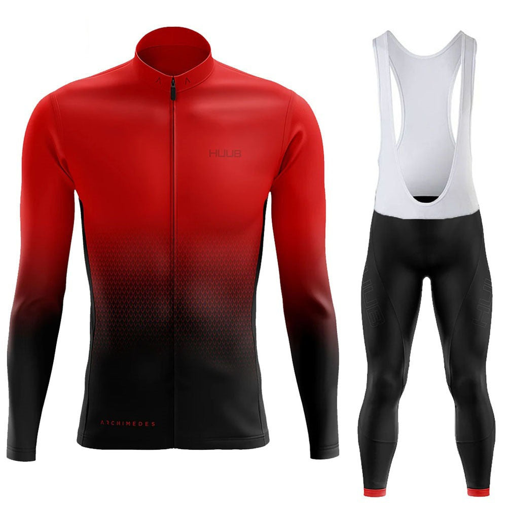 Spring & Autumn New HUUB Team Version Of The Long Sleeved Cycling Suit Suit Quick Dry Breathable Straps Bicycle Clothing