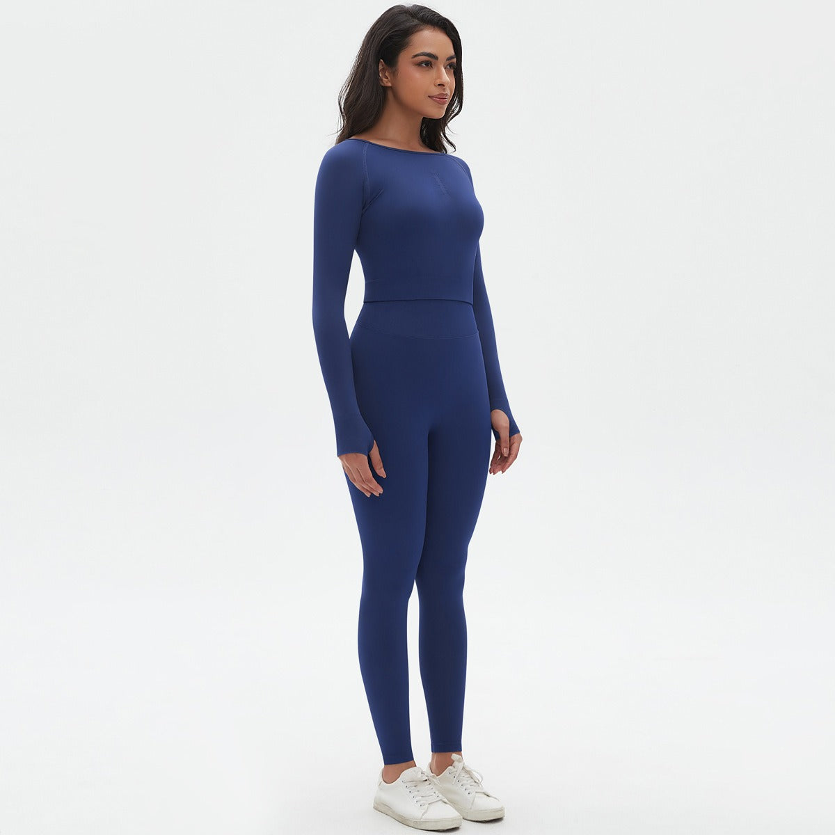 Seamless Knitted Solid Color Tight High Elasticity Yoga Suit Set