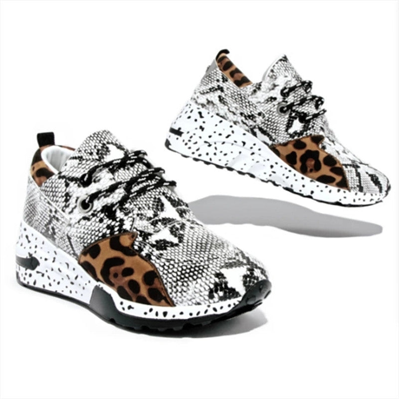 Women's Plus Size Platform Mixed-color Sneakers