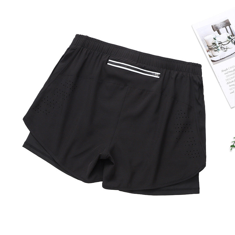 Fake Two Piece Double Layer Sports Shorts