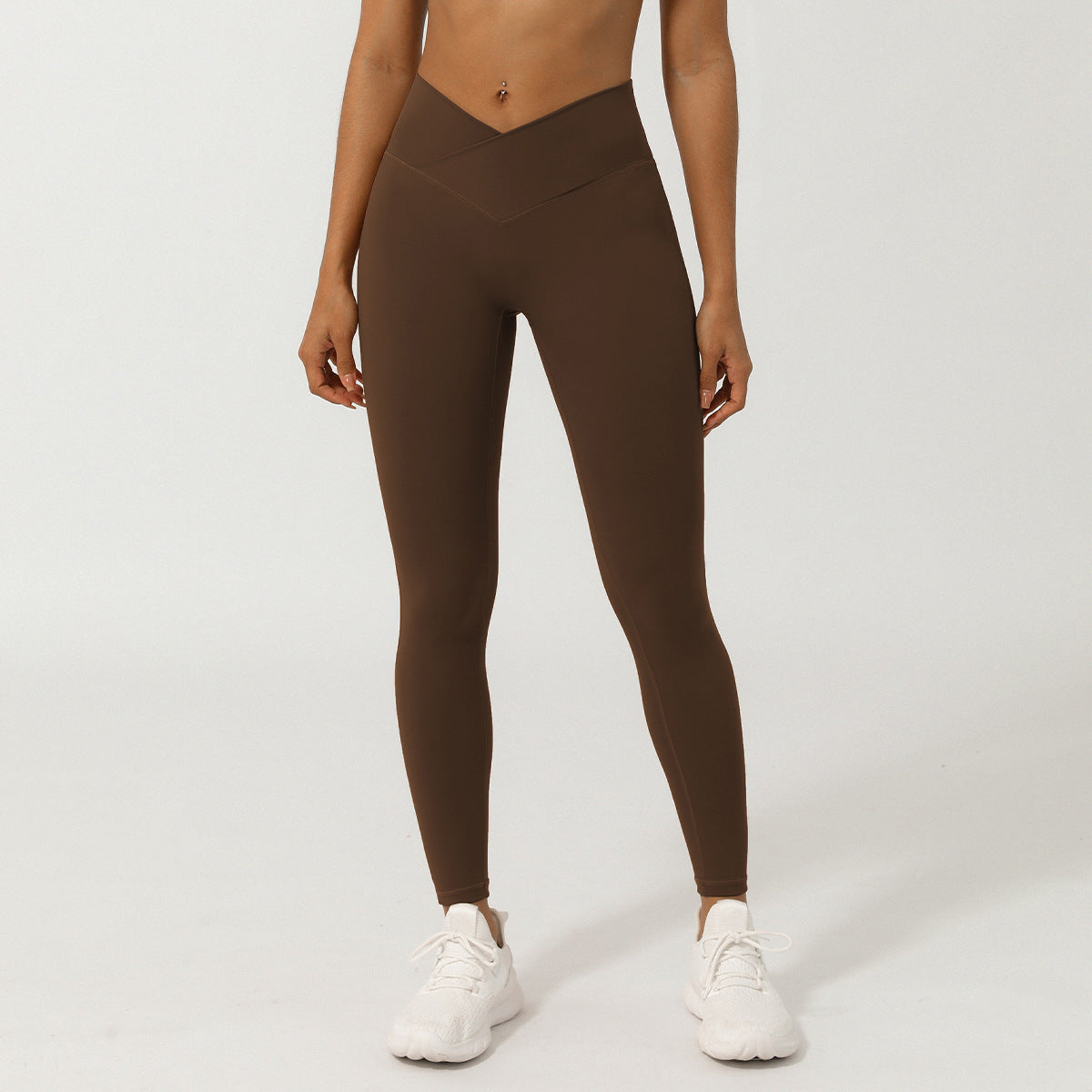 V-Waist Yoga Pants – High-Waist Peach Lift Leggings for Workout & Fitness