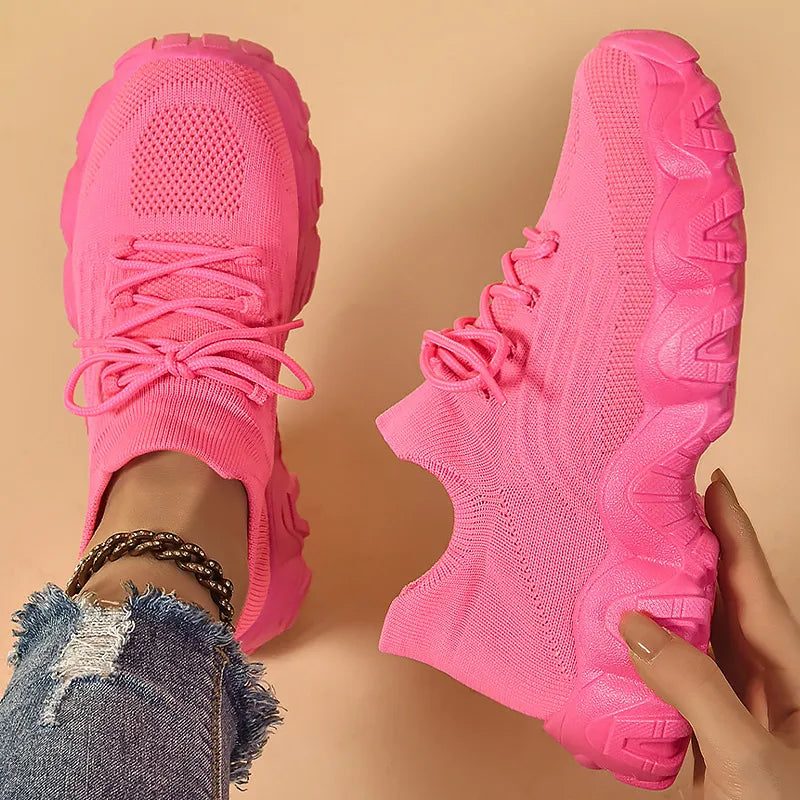 Women Lace Up Mesh Breathable Athletic