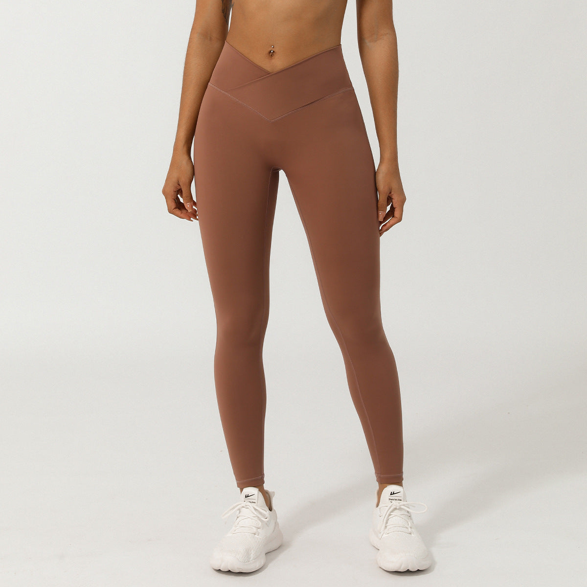V-Waist Yoga Pants – High-Waist Peach Lift Leggings for Workout & Fitness