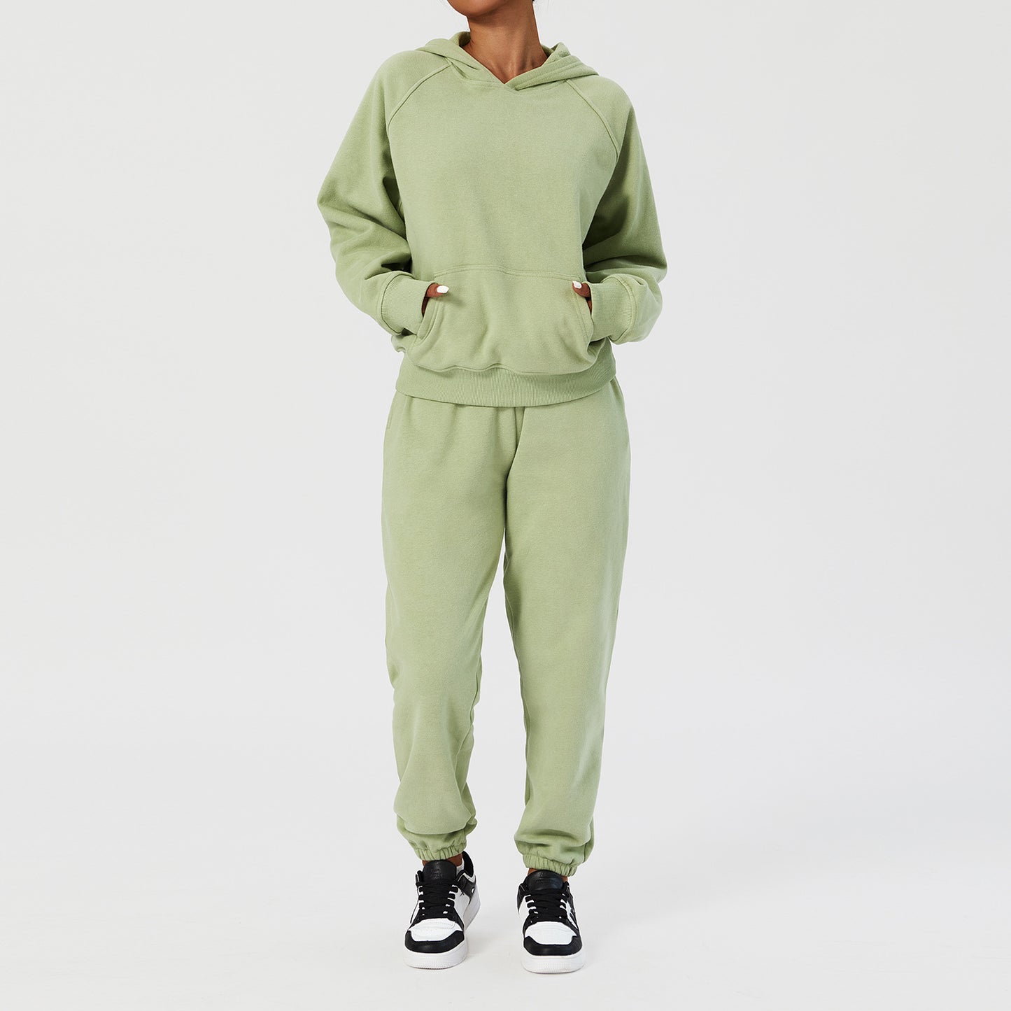 Women's Hooded Loose Sport Casual Sweater Set .