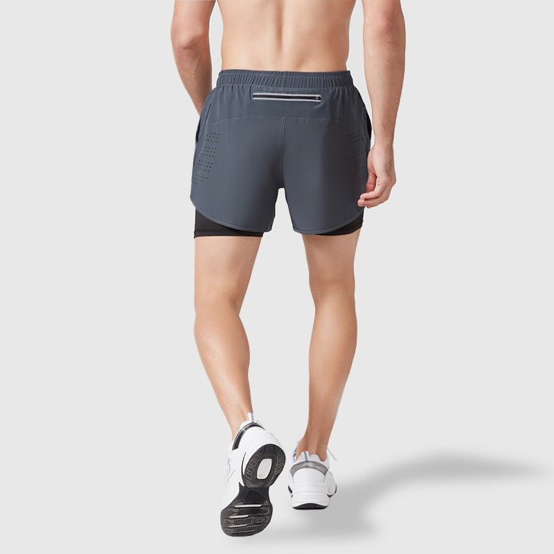 Fake Two Piece Double Layer Sports Shorts
