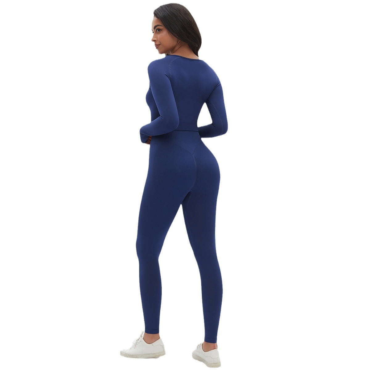 Seamless Knitted Solid Color Tight High Elasticity Yoga Suit Set