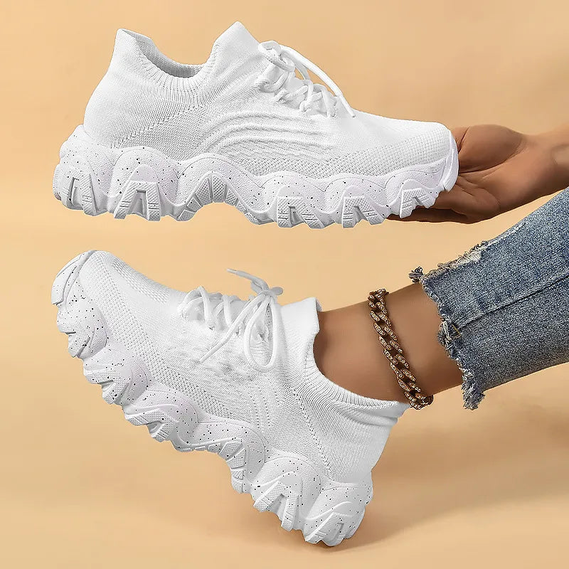 Women Lace Up Mesh Breathable Athletic