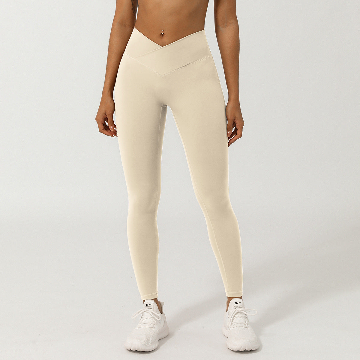 V-Waist Yoga Pants – High-Waist Peach Lift Leggings for Workout & Fitness