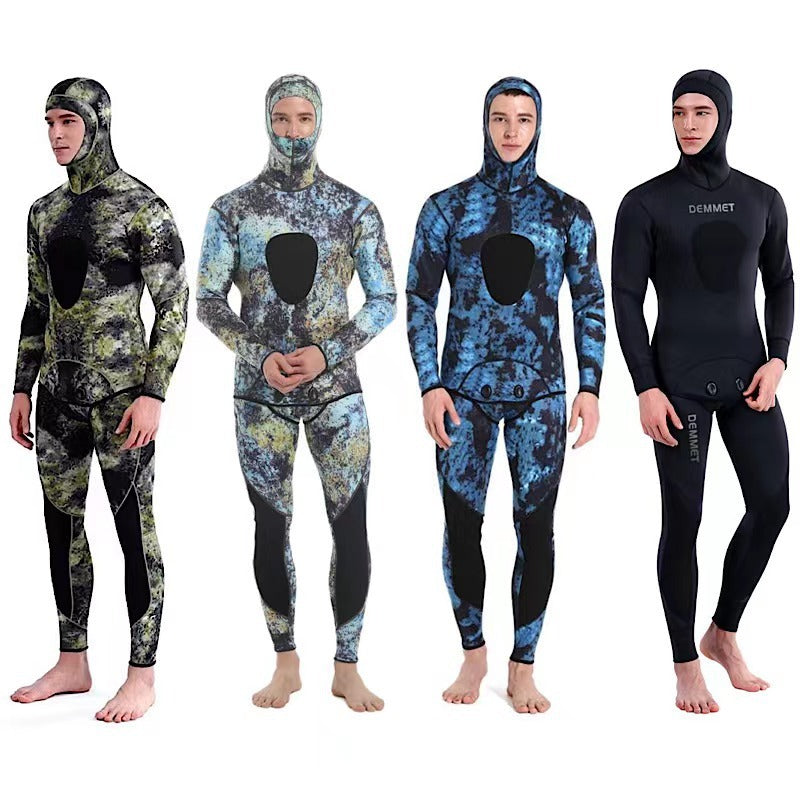 3MM fish hunting camouflage chloroprene rubber split diving suit for men's cold and warm free surfing suit