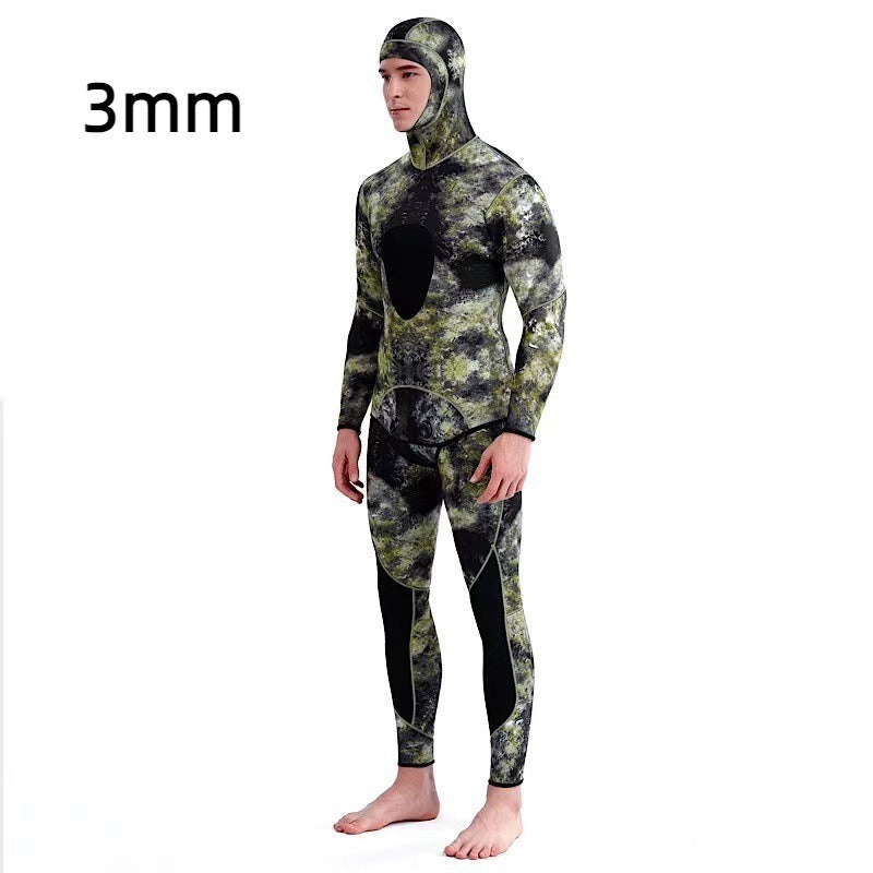 3MM fish hunting camouflage chloroprene rubber split diving suit for men's cold and warm free surfing suit