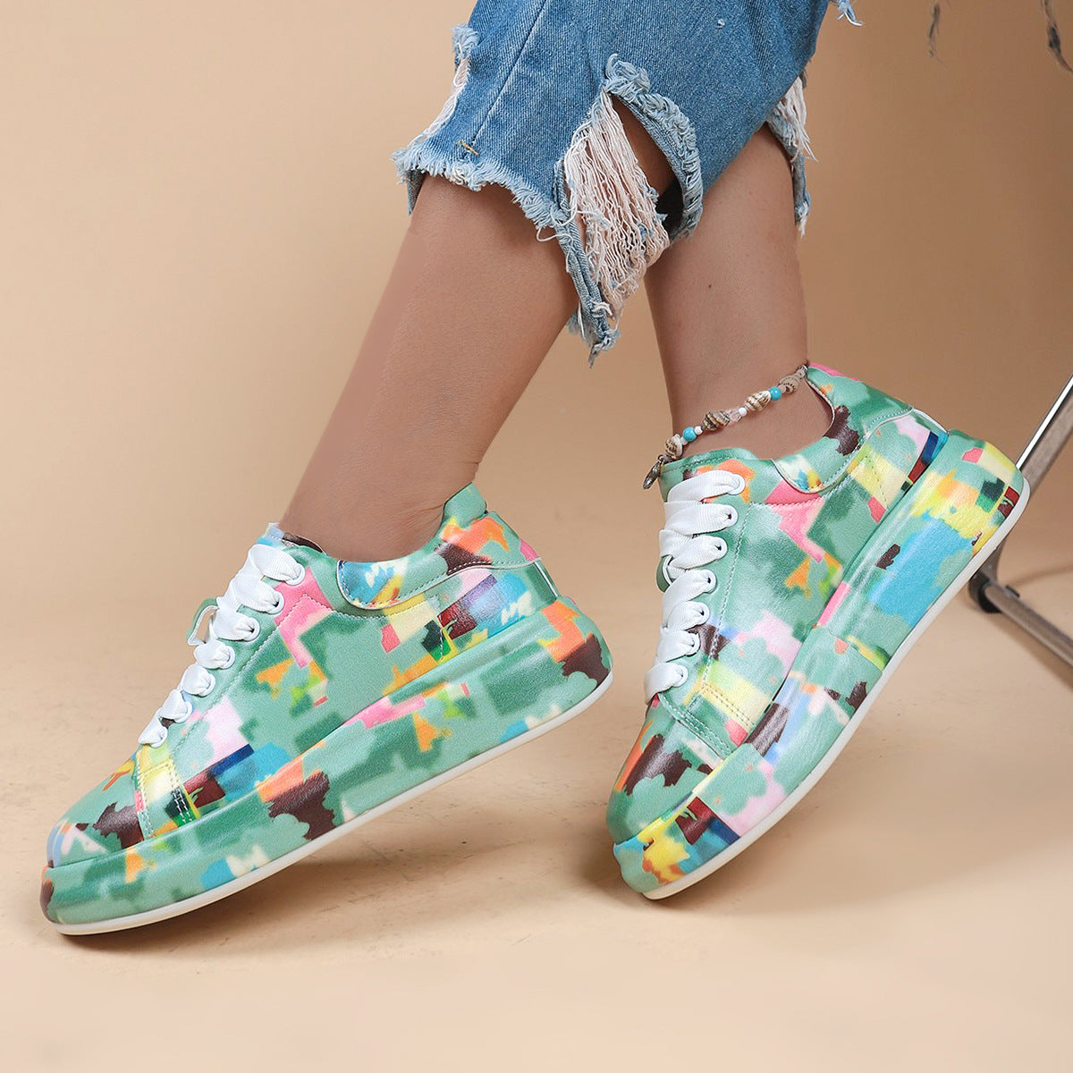 European & American Flag Sneakers Casual Sports Shoes