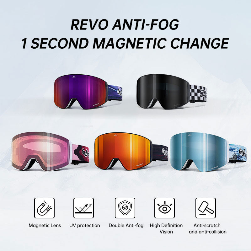 Magnetic ski goggles for men and women