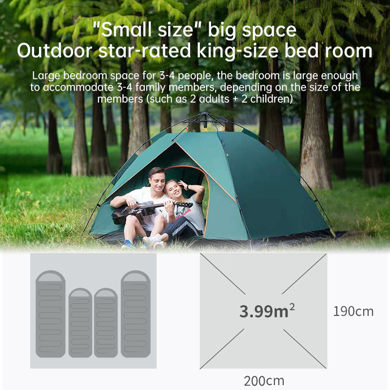 Quick-Setup 3-4 Person Camping Tent – Waterproof & Durable Outdoor Shelter