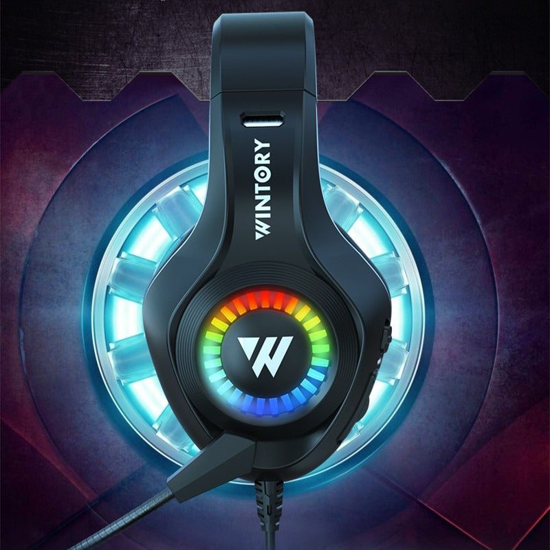 Head mounted gaming headphones wired e-sports